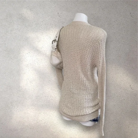 Vintage Hollister Cream Crochet Knit Cardigan - Picture 5 of 8
